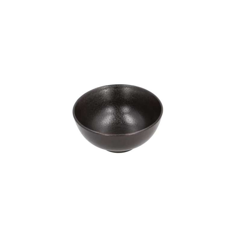 Black Round Stoneware Deep Dessert Bowl 13Cm