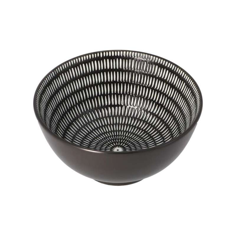 Black Round Stoneware Dessert Bowl 11Cm