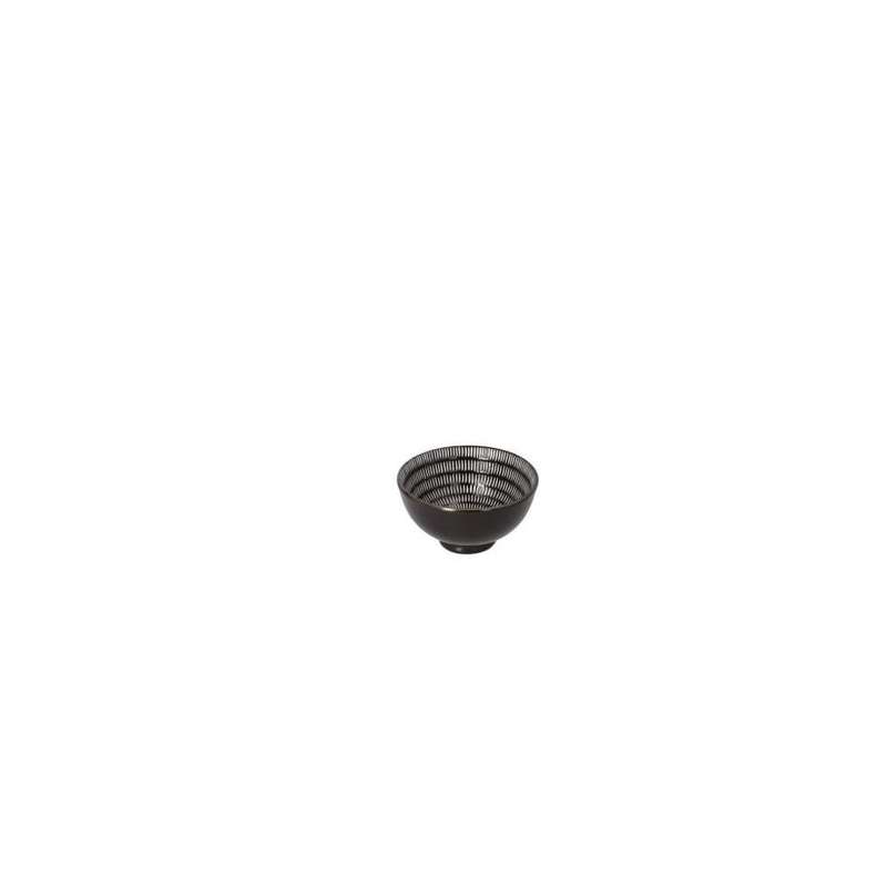 Black Round Stoneware Small Deep Bowl 9Cm
