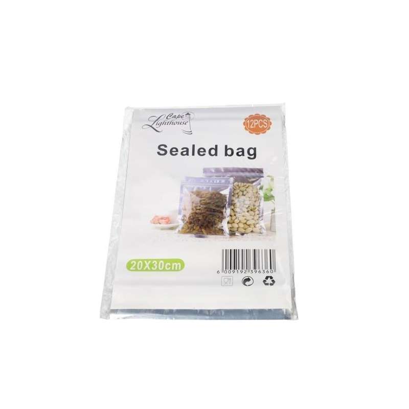 Cape Lighthouse Pure Aluminum Plastic Resealable Packaging Bags Pouches 12Pcs 20X30Cm