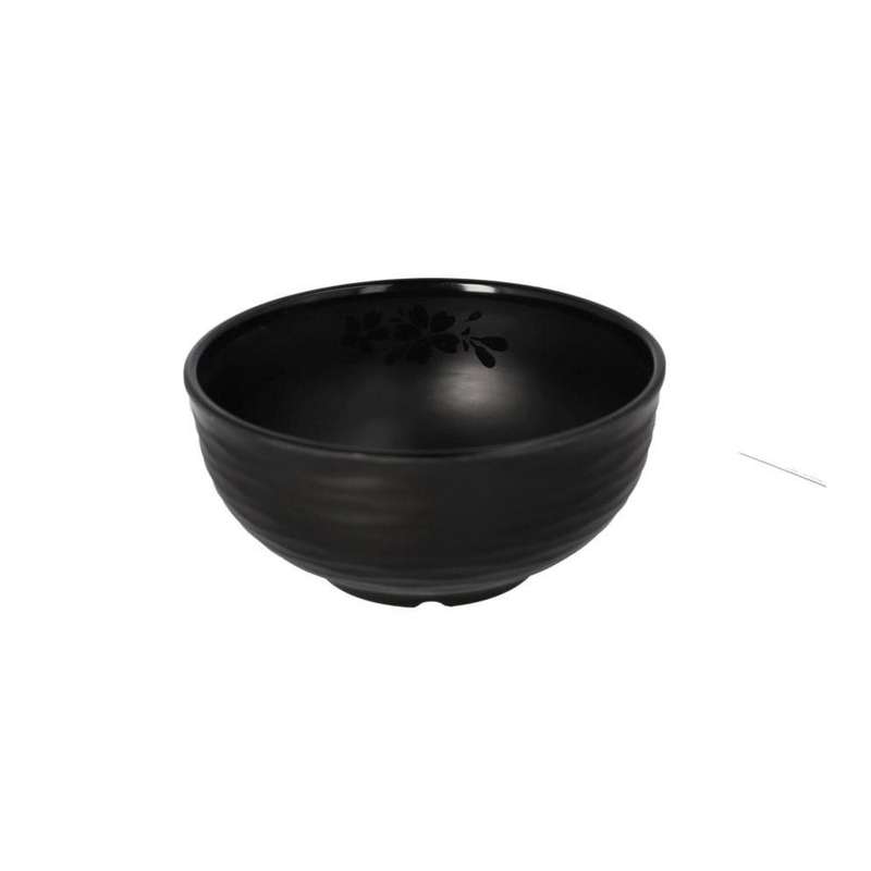 Melamine Black Round Shaped Soup Bowl With Lid