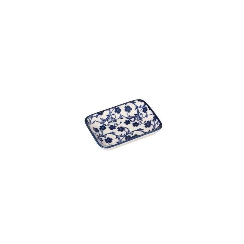 White Navy Rectangular Shaped Floral Porcelain Dish 97Cm