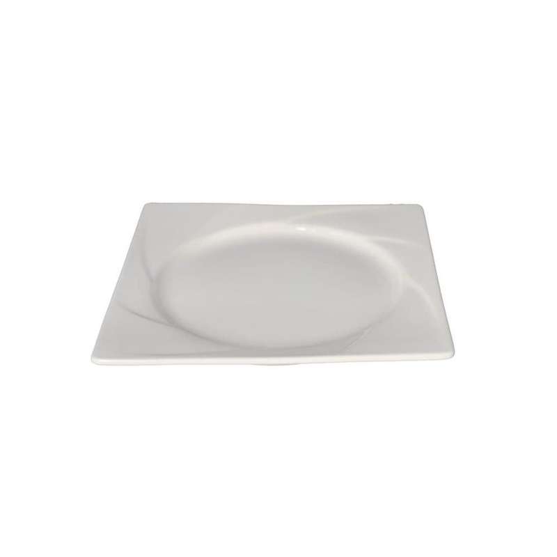 White Wave Square Ceramic Side Plate 19Cm