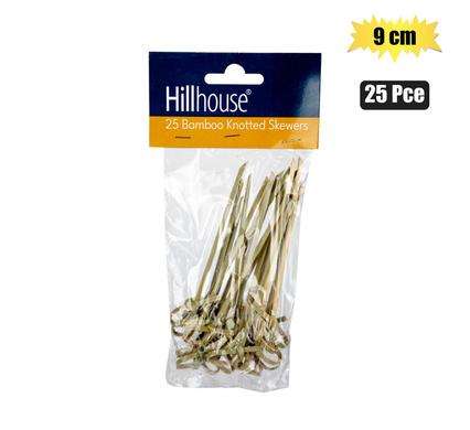 KNOTTED SKEWERS BAMBOO 9cm 25PC ( 2 Packs)