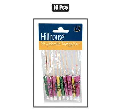 TOOTHPICKS FANCY UMBRELLA 10PC