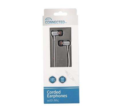 Earphones metallic with mic 1.15m cord