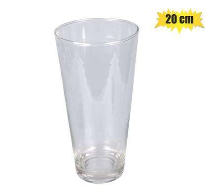 Vase glass iris 20cm clear