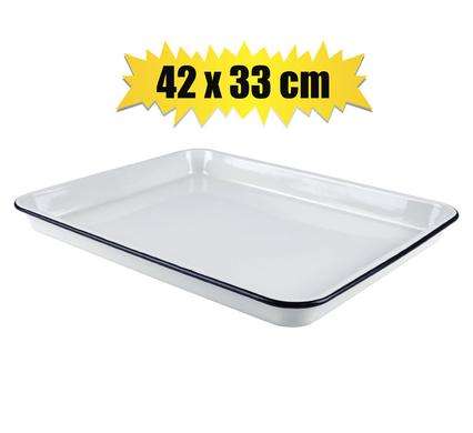 Tray 42x33cm enamel rectangular