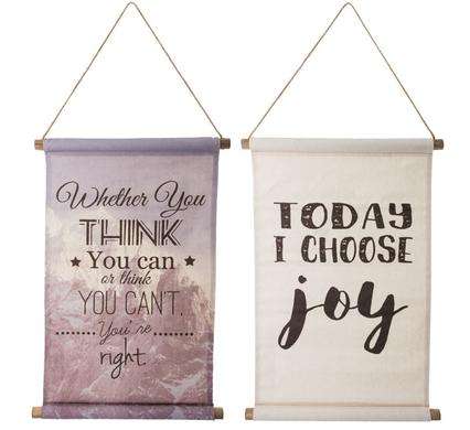 Plaque canvas scroll 64x39cm