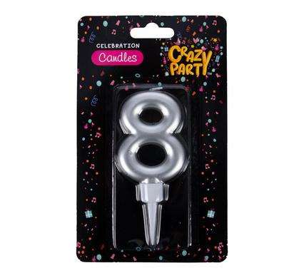 Candle birthday large foil numbers-8