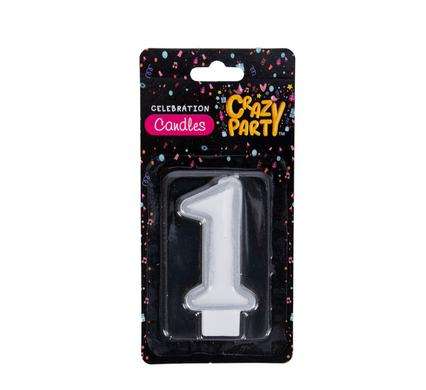 Candle birthday single number-1 silver