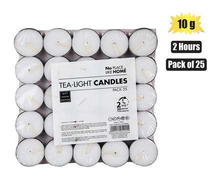 Candle tea-light white opp 10g-25