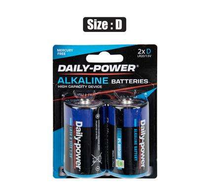 Batteries alkaline size:d / lr20 2pce