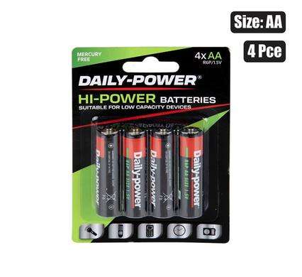 Batteries h/power size:aa / r6p 4pce