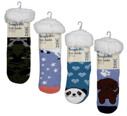 Socks indoor w/grip size 4-7yrs