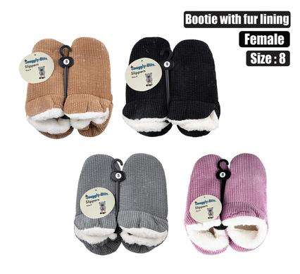 Slipper bootie with fur lining size 8