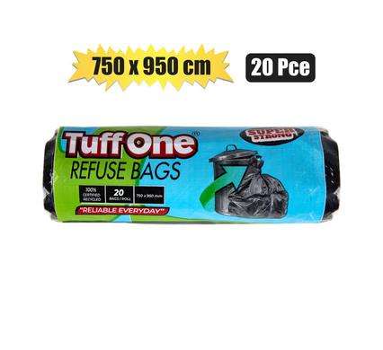 Refuse bag black 20pc 750x950mm tuffone / bulk pack of 10 units