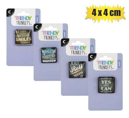 Magnet crystal sentiment 4x4cm