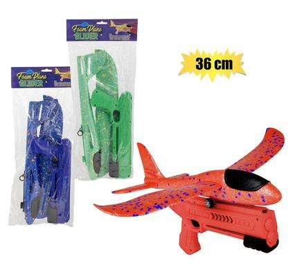 Playset plane foam glider w/gun 36cm