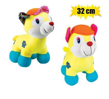 Plush bright dog w/foambeads 32cm