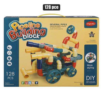 Building blocks diy pipeline set 128pc