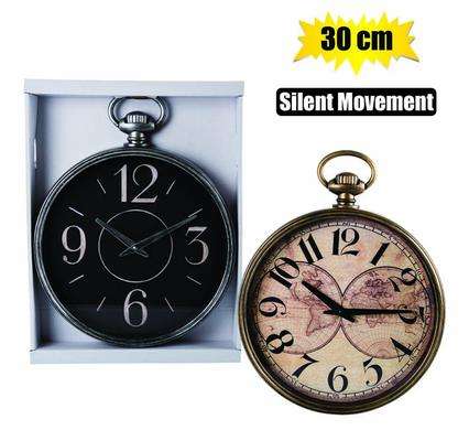 Clock wall qtz pocket watch 30cm asstd