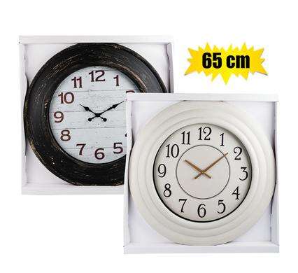 Clock wall qtz round 65cm rustic x-large