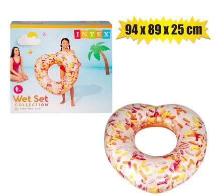 Intex tube 94x89x25cm pink donut heart