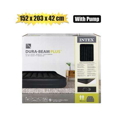 Intex air-bed d/b p/rest qn w/pump