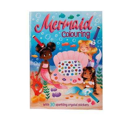 Book colouring mermaid crystal sticker