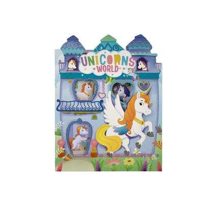 Book sticker diecut unicorns