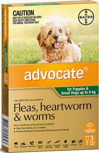 Advocate for Dogs (<4kg) 3 pipettes