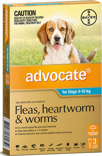 Advocate for Dogs (4-10kg) 3 pipettes - 0.50kg