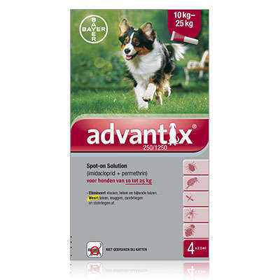 Advantix for Dogs (10-25kg) 4 pipettes