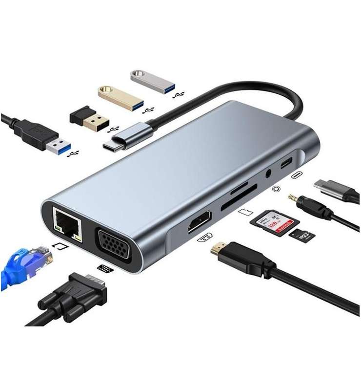 USB Type C 11 in 1 Dock
