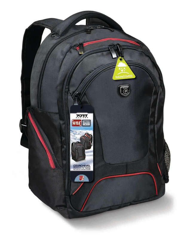 Port Designs COURCHEVEL 14/15.6&#039; Backpack Case - Black and Red