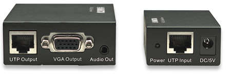 Manhattan VGA Cat5 / 5e / Cat6 Extender - Extends video and audio signals up to 300 m