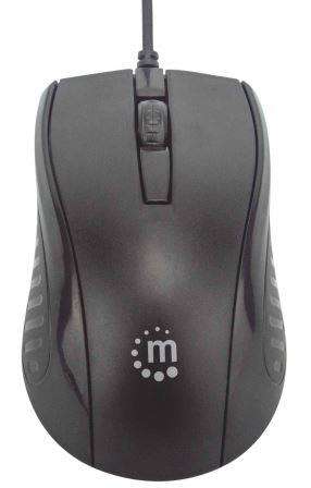 Manhattan Wired USB Optical Mouse Black