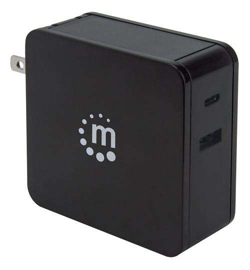 Manhattan Power Delivery Wall Charger - 60 W USB-C Power Delivery Port (up to 60 W) USB-A Chargin...