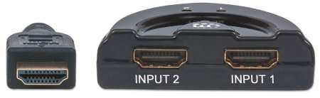 Manhattan 2-Port HDMI Switch HDMI 1.3 2-Port Integrated Cable