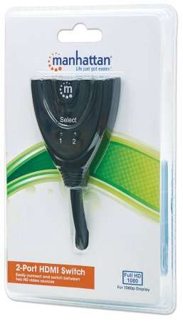 Manhattan 2-Port HDMI Switch HDMI 1.3 2-Port Integrated Cable