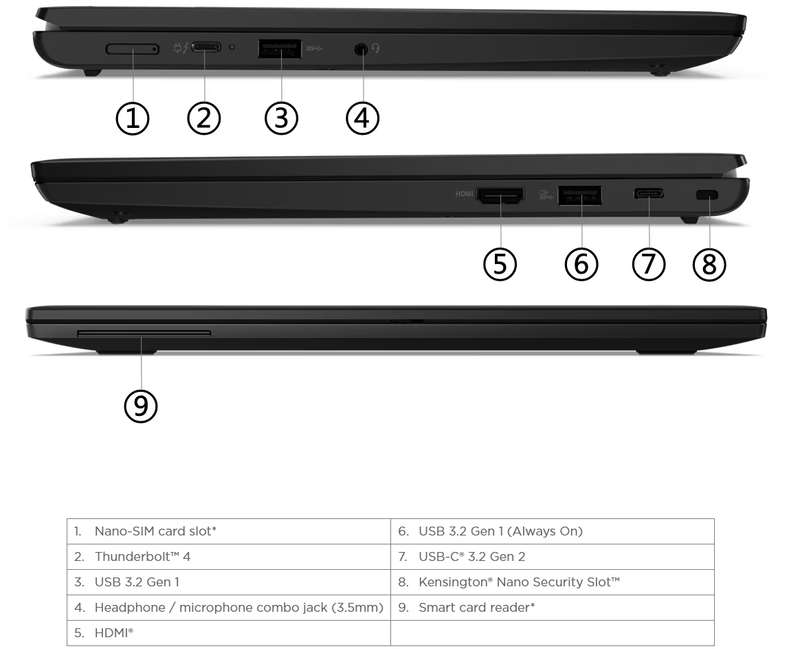 Lenovo L13 Gen3 12th gen Notebook i5-1235U 4.4Ghz 8GB 256GB 13.3 inch