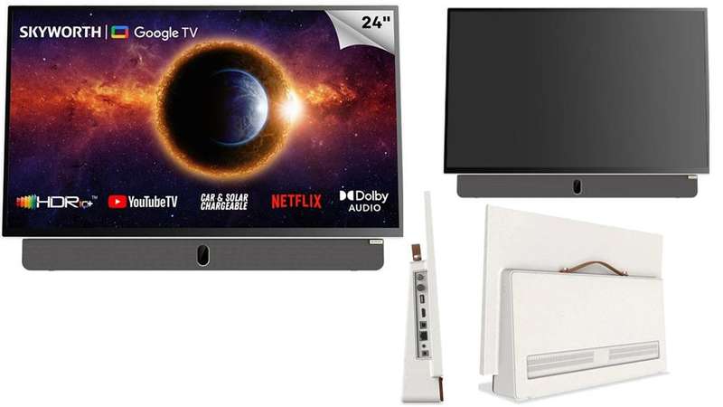 Skyworth 24 inch FHD Grey Portable Google TV