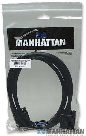 Manhattan SVGA Monitor Cable HD15M (Male) to HD15M (Male) 4.5 metres