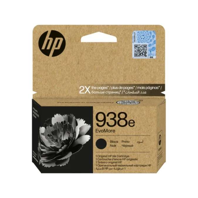 HP 938e EvoMore Black Ink Cartridge 2500 Pages Original Single-pack