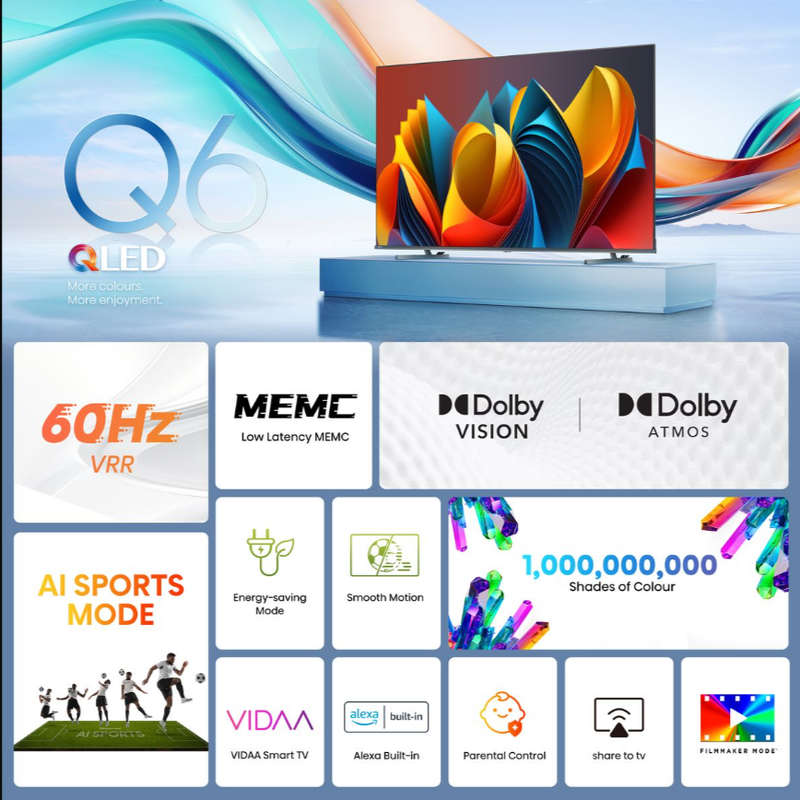 Hisense 50&quot; Q6N Smart 4K UHD QLED TV with Quantum Dot &amp; Dolby Vision