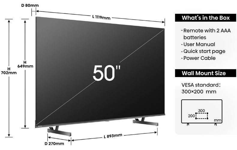 Hisense 50-Inch Q6N Smart 4K UHD QLED TV