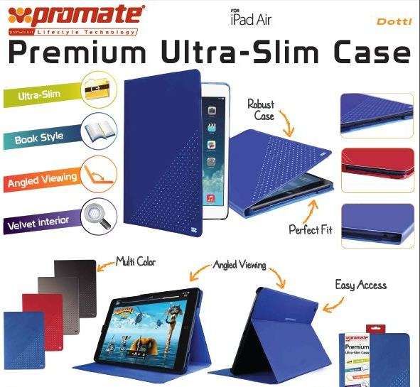 Promate Dotti Premium ultra Slim and Sporty Case for iPad Air-Red