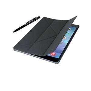 Promate Ifold Air Multi-Foldable Case Stand Stylus and Screen Protector for iPad Air Black