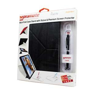 Promate Ifold Air Multi-Foldable Case Stand Stylus and Screen Protector for iPad Air Black